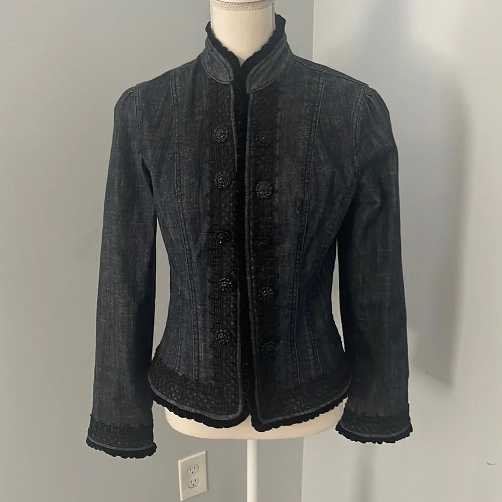 Chico’s Platinum size 0 Jean jacket - Picture 1 of 4